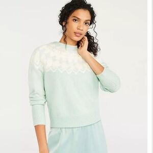 Ann Taylor Light green cold water pattern Sweater size S